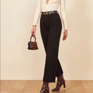 Reformation Stretch Flood Jeans in Black